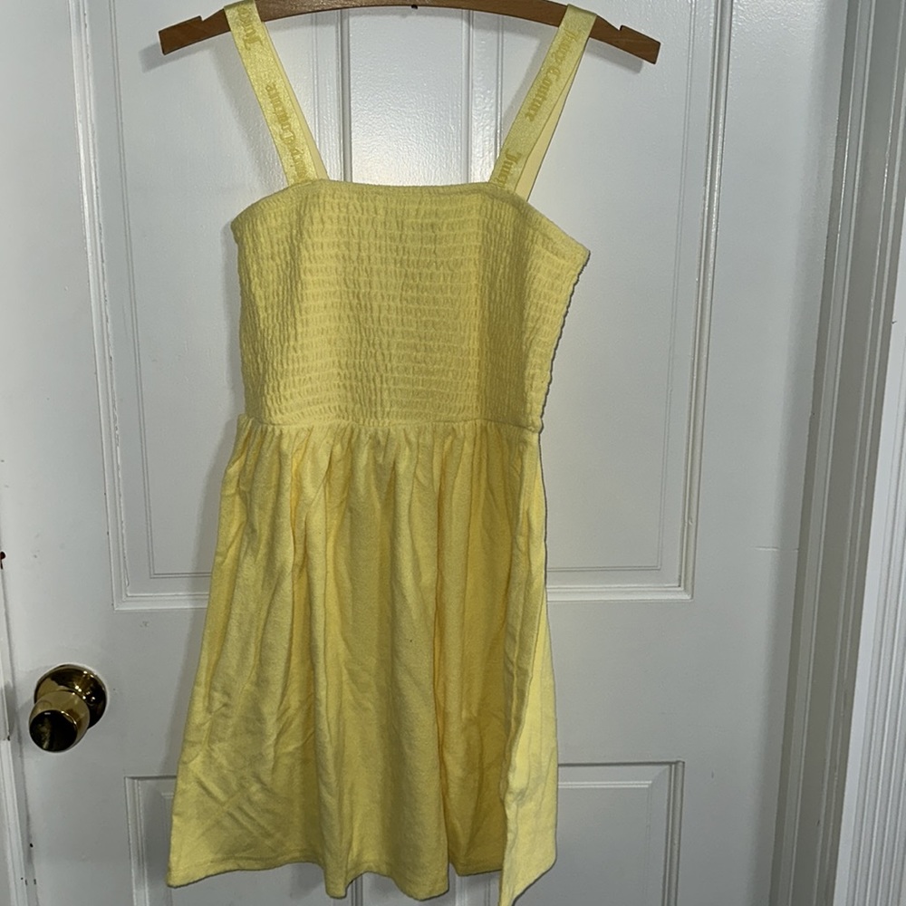 Juicy couture smocked towel terry dress big girls size large 12/14 New - Picture 2 of 4